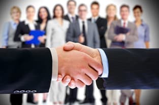 Professionals shaking hands