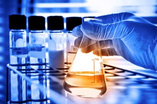 Laboratory flask and test tubes